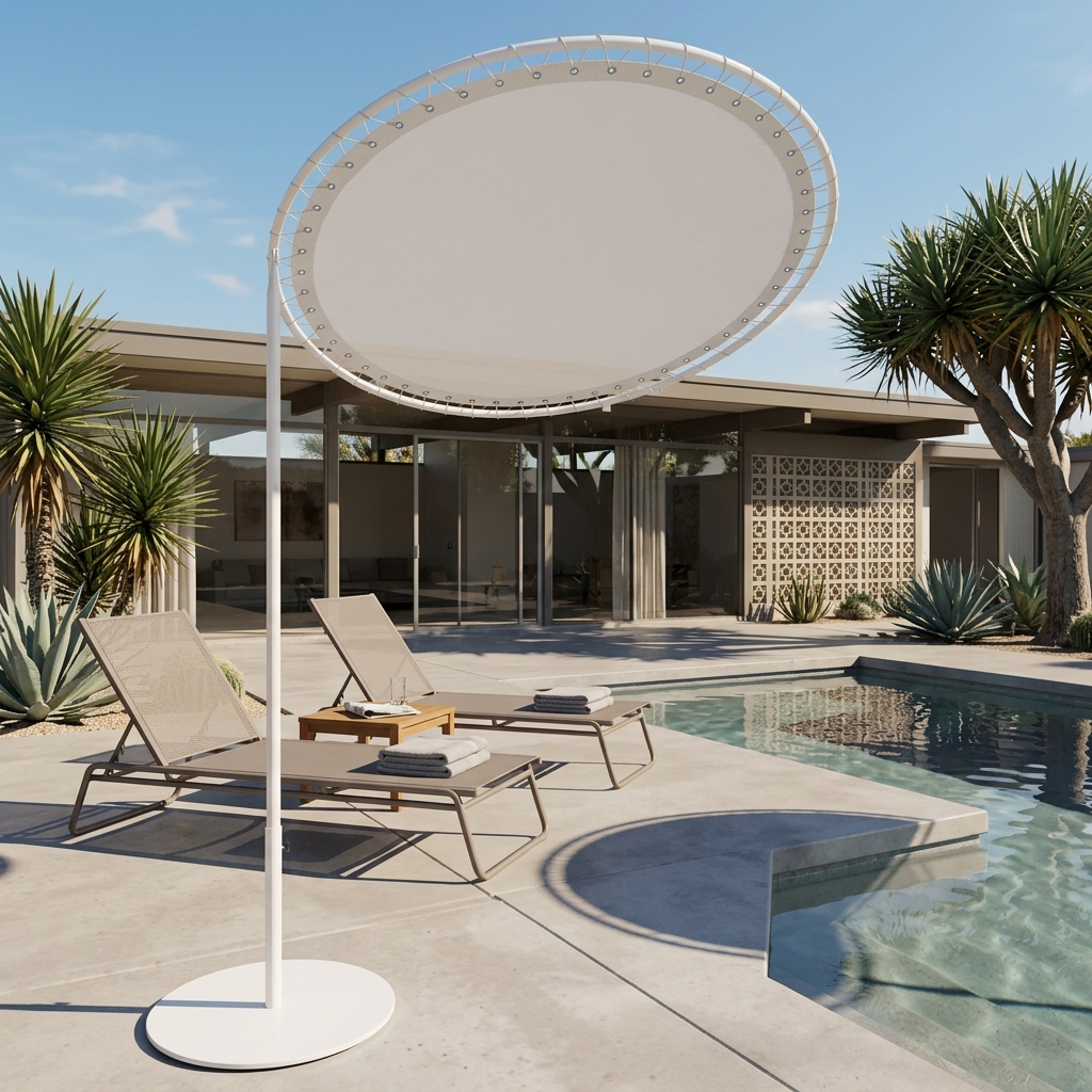60" Deluxe Eclypse Mid-Century Sunshade w/ 85LBS Base